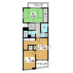 リバーシティ五番館 2LDKの間取図画像