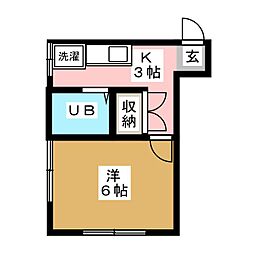 ジュノ 1Kの間取図画像