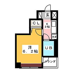 ステューディオ27 1Kの間取図画像
