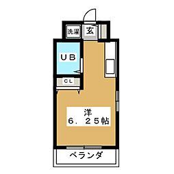 フラッツ岸谷 ワンルームの間取図画像