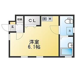アネックス向井町 ワンルームの間取図画像