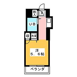 ネオマイム鶴見フルレゾン ワンルームの間取図画像