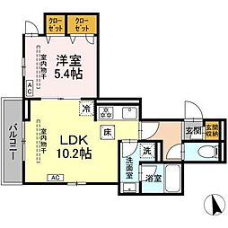 カルニュ 1LDKの間取図画像
