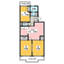 コンフォート鵠沼1 3LDKの間取図画像