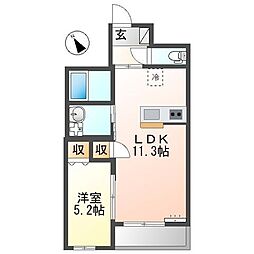 シャイン湘南 1LDKの間取図画像