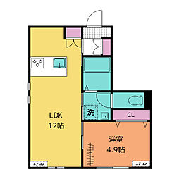 リベーラ 1LDKの間取図画像