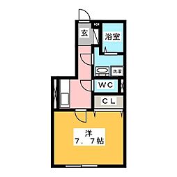 ハイアット湘南 1Kの間取図画像
