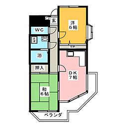 フォレストプラザ 2DKの間取図画像