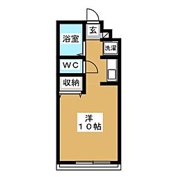 ヒルズヒューコート ワンルームの間取図画像