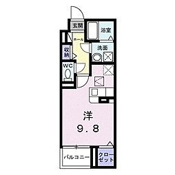 ヴァーグ・ブランシュ ワンルームの間取図画像