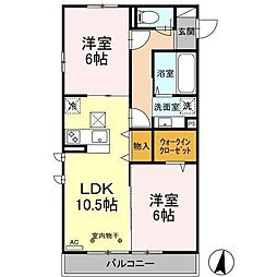 グランメール 2LDKの間取図画像