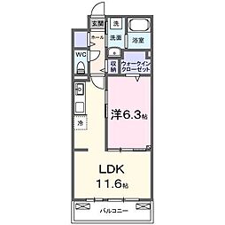 フロレスタ湘南 III 1LDKの間取図画像