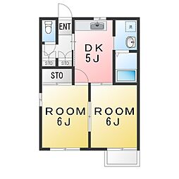 コート・ドゥ・ベール 2DKの間取図画像