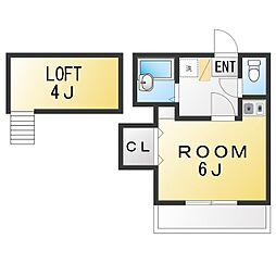 フローラルハイツ ワンルームの間取図画像