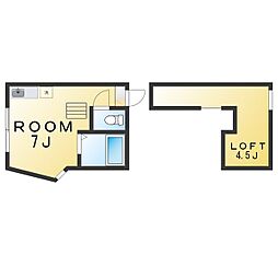 ユナイト港南オトゥール ワンルームの間取図画像