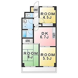 天正ビル 3DKの間取図画像
