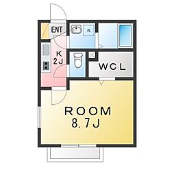 メゾン・ド・クーザ 1Kの間取図画像