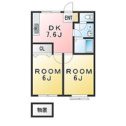 サンベストNo.1 2DKの間取図画像