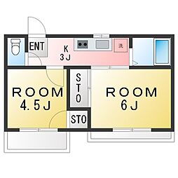 ワコーハイツ 2Kの間取図画像