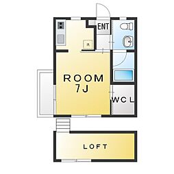 ロフティ上大岡 ワンルームの間取図画像