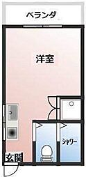 ポンデロッサ弘明寺 ワンルームの間取図画像