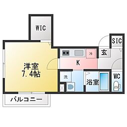 montagna ～モンターニャ～ 1Kの間取図画像