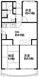 ブランハイツ長津田 3DKの間取図画像