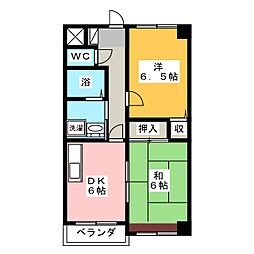 友ビル1号 2DKの間取図画像