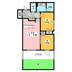 ザ・パークハウス横濱中山 2LDKの間取図画像
