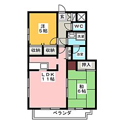 アフィニス 2LDKの間取図画像