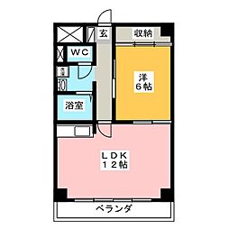 グリーンハイム 1LDKの間取図画像