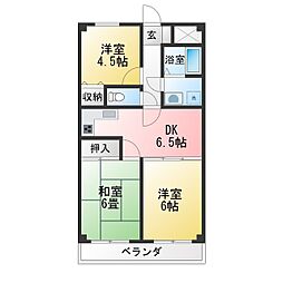 ラ・コリーナ 3DKの間取図画像