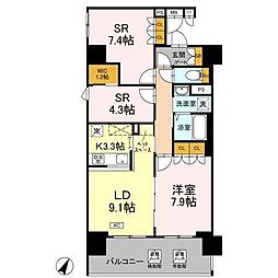 リーラ横浜川和町 1SLDKの間取図画像