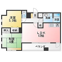 プリーマ仲町台 2LDKの間取図画像