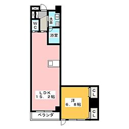 ボヌールドゥ 1LDKの間取図画像