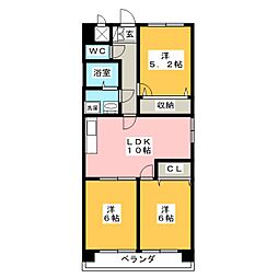 ユニコピエ鴨居 3LDKの間取図画像