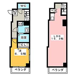 SsK12ランドワールド中川12 1LDKの間取図画像