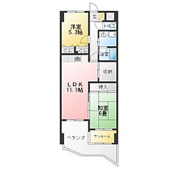 サンセリテ長坂 2LDKの間取図画像