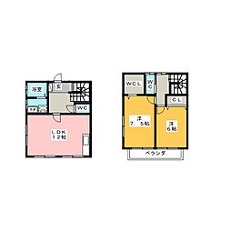 メゾン都筑 2SLDKの間取図画像