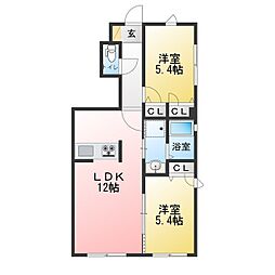HOLLY 2LDKの間取図画像