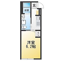 Ft-KAMOI flat(エフティカモイフラット) 1Kの間取図画像