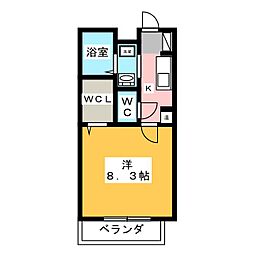 サン・オータム2 1Kの間取図画像