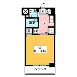 イトーピア仲町台 1Kの間取図画像