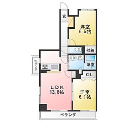 M'shouse 2LDKの間取図画像