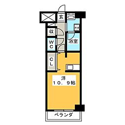 アンビエンテ横浜鴨居 ワンルームの間取図画像