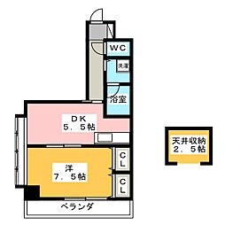 プロミネンス・14 1DKの間取図画像