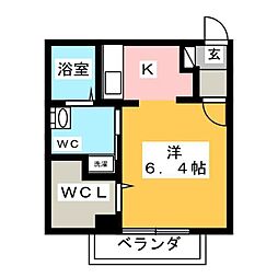 コンフォルト2 ワンルームの間取図画像