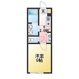 シンシアハイツ追浜 1Kの間取図画像