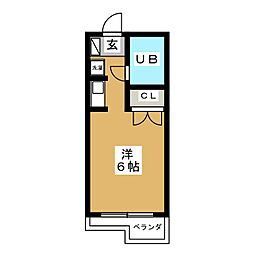 晴嵐 ワンルームの間取図画像