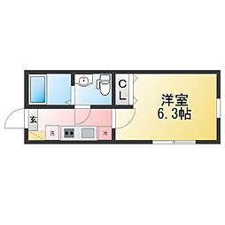 Avanti富岡 1Kの間取図画像